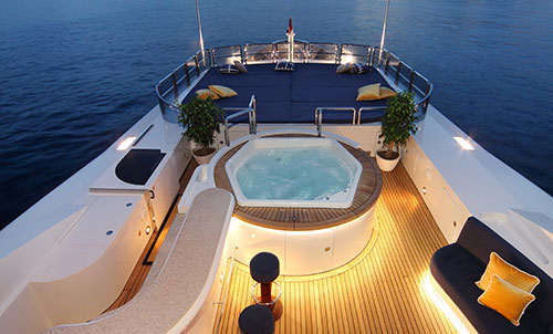 Onboard a luxury yacht